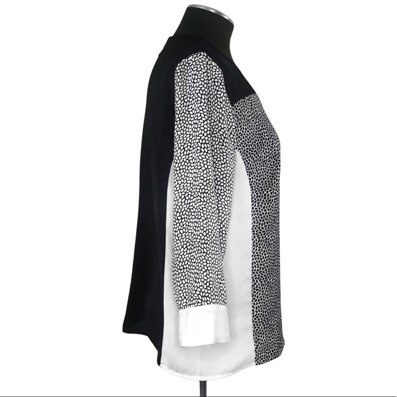 Cynthia Rowley - Mixed Print Zip Back Blouse - Medium - Picture 5 of 10